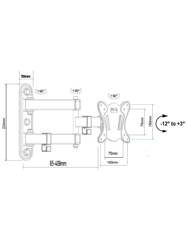 Maclean Uchwyt Do Telewizora Lub Monitora Max. Vesa 100X100, 13-32", 30Kg, Czarny Mc-417