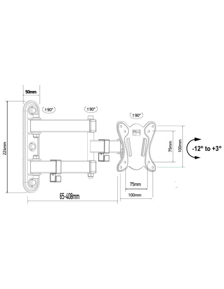 Maclean Uchwyt Do Telewizora Lub Monitora Max. Vesa 100X100, 13-32", 30Kg, Czarny Mc-417