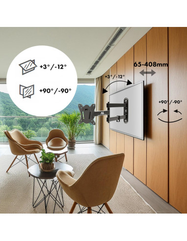 Maclean Uchwyt Do Telewizora Lub Monitora Max. Vesa 100X100, 13-32", 30Kg, Czarny Mc-417