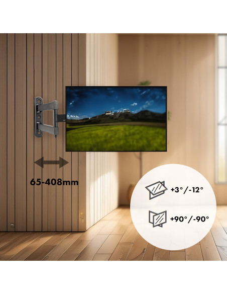 Maclean Uchwyt Do Telewizora Lub Monitora, Max. Vesa 200X200, 23-43", 30Kg, Czarny Mc-418