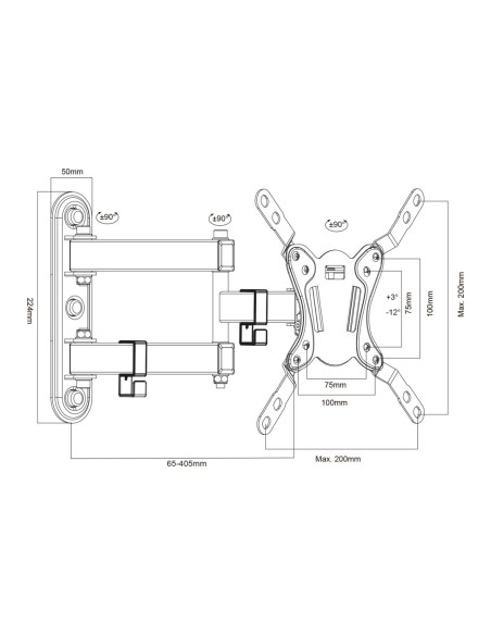 Maclean Uchwyt Do Telewizora Lub Monitora, Max. Vesa 200X200, 23-43", 30Kg, Czarny Mc-418