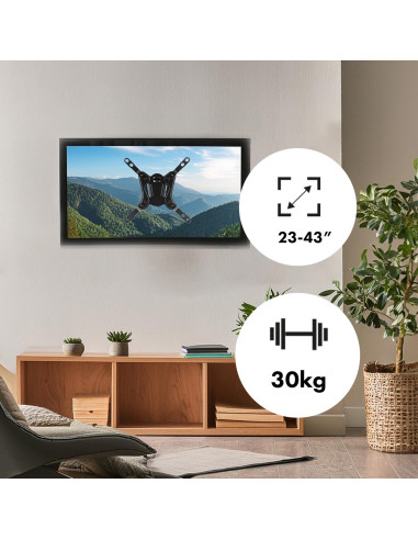 Maclean Uchwyt Do Telewizora Lub Monitora, Max. Vesa 200X200, 23-43", 30Kg, Czarny Mc-418