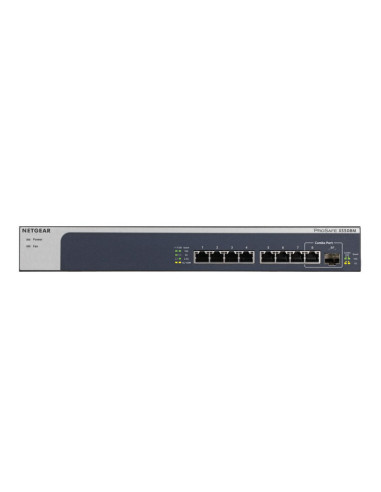 Netgear Xs508M Nie Zarządzany 10G Ethernet (100/1000/10000) Szary, Srebrny