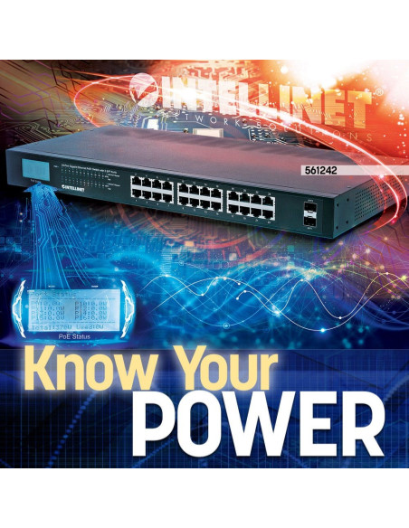 Intellinet Switch Gigabit 24X Rj45 Poe+, 2X Sfp, W