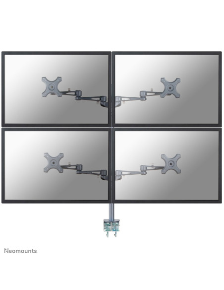 Neomounts Fpma-D935D4 Uchwyt / Stojak Do Monitorów 68,6 Cm (27") Biurko Srebrny
