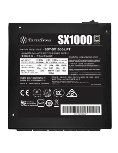 Silverstone Sx1000 Moduł Zasilaczy 1000 W 24-Pin Atx Sfx-L Czarny