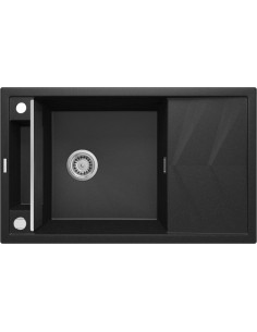 Zlewozmywak Granitowy Magnetyczny 1-Komorowy Z Ociekaczem Deante Grafit Metalik Magnetic