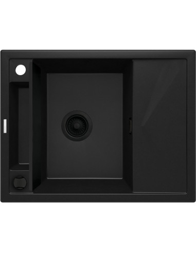 Zlewozmywak Granitowy Magnetyczny 1-Komorowy Z Ociekaczem Deante Czarny Nero Mat Magnetic