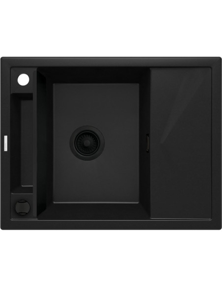 Zlewozmywak Granitowy Magnetyczny 1-Komorowy Z Ociekaczem Deante Czarny Nero Mat Magnetic