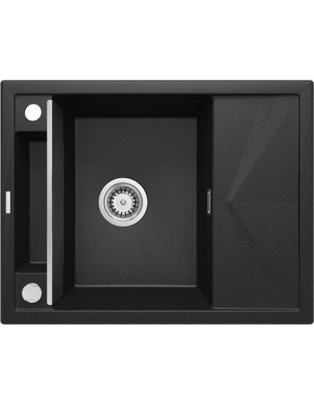 Zlewozmywak Granitowy Magnetyczny 1-Komorowy Z Ociekaczem Deante Grafit Metalik Magnetic