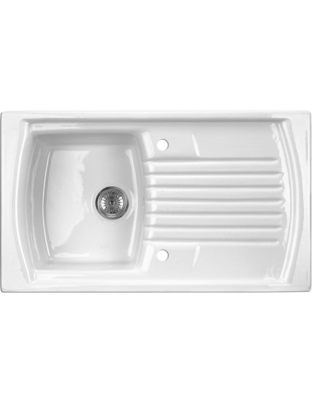 Zlewozmywak Ceramiczny 1-Komorowy Z Ociekaczem Zcl_611N 5908212037829