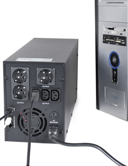 Energenie Zasilacz Awaryjny Ups Avr 3000Va Lcd, 3X C13, 3X Schuko, Usb, Rj45