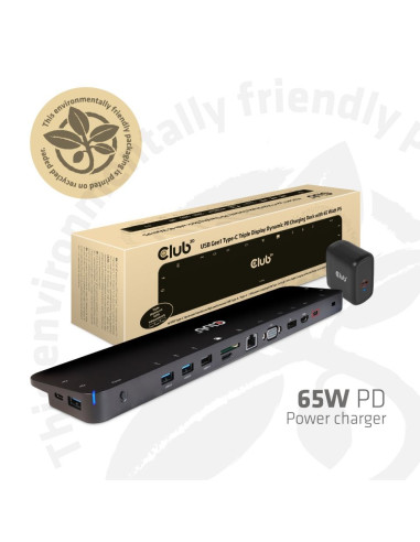 Club3D Csv-1564W65 Stacja Dokująca Dokujący Usb 3.2 Gen 1 (3.1 Gen 1) Type-C Czarny