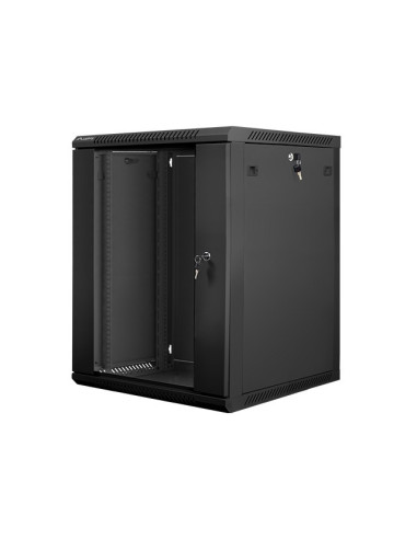 Szafa Jednosekcyjna, Zamykana Na Zamek Lanberg Wf01-6615-10B (15U  769Mm / 600Mm / 600 Mm  Stojąca  Otwierane  19''  Kolor Czarn
