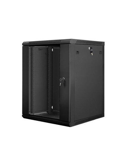 Szafa Jednosekcyjna, Zamykana Na Zamek Lanberg Wf01-6615-10B (15U  769Mm / 600Mm / 600 Mm  Stojąca  Otwierane  19''  Kolor Czarn