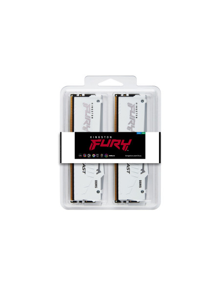 Kingston Ddr5 32Gb 6000Mt/S Cl36 Dimm (Kit Of 2) Fury Beast White Rgb Expo