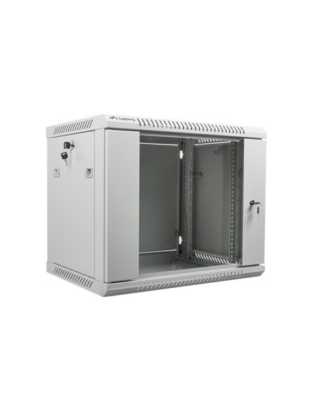 Szafa Jednosekcyjna Lanberg Wf01-6409-10S (9U  500Mm / 600Mm / 450 Mm  Wisząca  Szklane  19''  Kolor Szary)