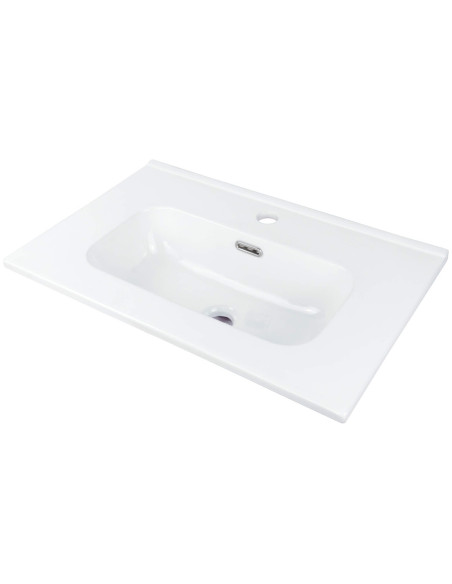 Umywalka Ceramiczna Wpuszczana Z Miejscem Na Baterię - 60 Cm