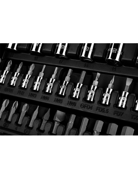 Klucze Nasadowe 1/4", 1/2", Zestaw 110 Szt.