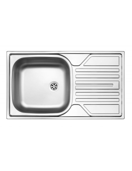 Zlewozmywak Stalowy 1-Komorowy Z Ociekaczem - Odpływ 2" Zel_3110 5908212037669