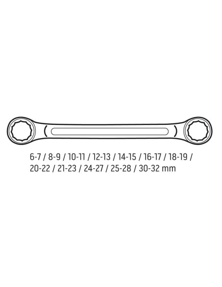 Klucze Oczkowe Odgięte Neo Tools 6-32 Mm, Zestaw 12 Sztuk