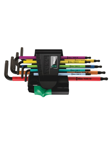 Zestaw Kluczy Trzpieniowych Torx Bo Multicolour, Blacklaser, Z Magnetyzerem , 967/9 Tx Bo Multicolour 1 Wera