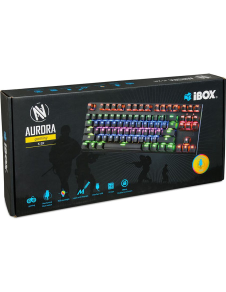 Klawiatura I-Box Aurora K-2R Rgb, Mechaniczna, Blue Switch, Gaming