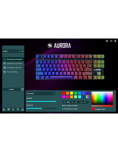 Klawiatura I-Box Aurora K-2R Rgb, Mechaniczna, Blue Switch, Gaming