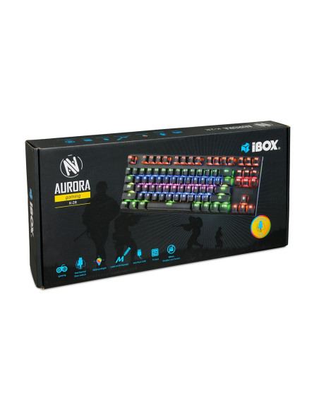Klawiatura I-Box Aurora K-2R Rgb, Mechaniczna, Blue Switch, Gaming