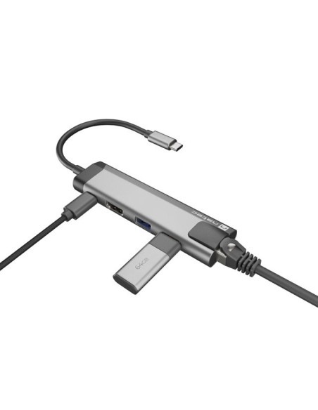 Natec Multiport Fowler Go Usb-C -  Hub Usb 3.0 X2, Hdmi 4K, Usb-C Pd, Rj45 Nmp-1985
