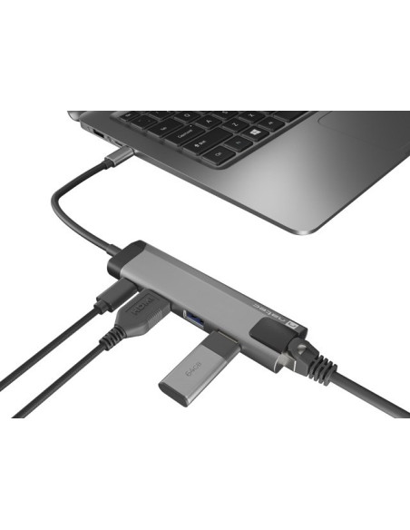 Natec Multiport Fowler Go Usb-C -  Hub Usb 3.0 X2, Hdmi 4K, Usb-C Pd, Rj45 Nmp-1985