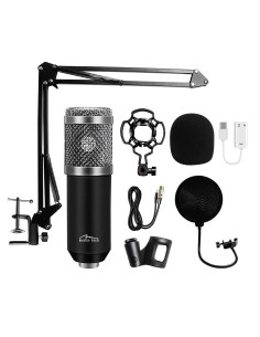 Media-Tech Mikrofon Pojemnościowy Kierunkowy Z Zestawem Akcesoriów Srebrny Mt397S