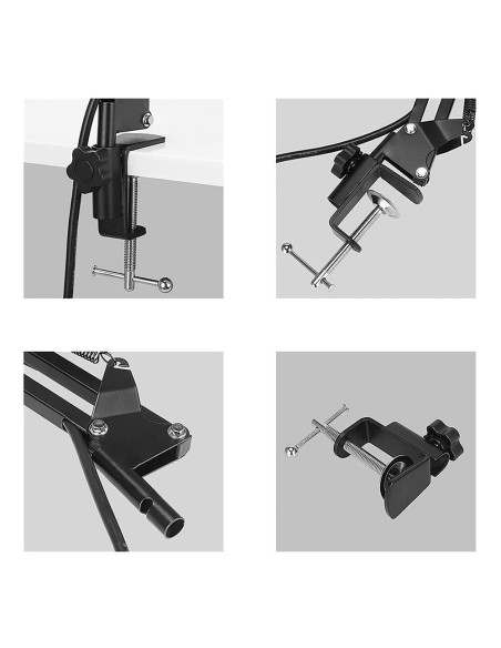 Media-Tech Mikrofon Pojemnościowy Kierunkowy Z Zestawem Akcesoriów Srebrny Mt397S