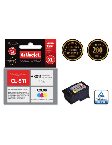 Activejet Ac-511R Tusz (Zamiennik Canon Cl-511  Premium  12 Ml  Kolor)