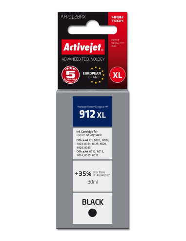 Activejet Ah-912Brx Tusz (Zamiennik Hp 912Xl 3Yl84Ae  Premium  1100 Stron  30 Ml, Czarny)