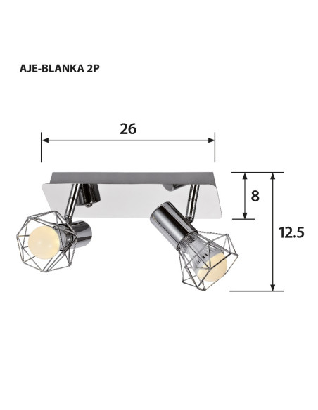 Listwa Activejet Aje-Blanka 2P (80 W  E14 X 2)