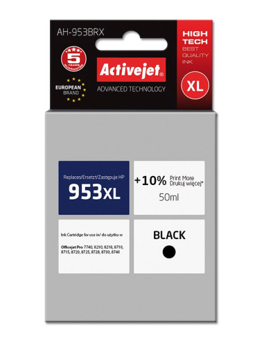Activejet Ah-953Brx Tusz (Zamiennik Hp 953Xl L0S70Ae  Premium  50 Ml  2200 Stron, Czarny)