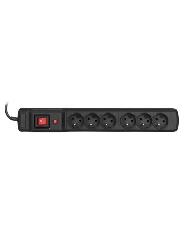 Listwa Przeciwprzepięciowa Activejet Combo 6Gn/5M/Cz (10A  2300W) 5M  Kolor Czarny