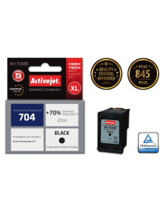 Activejet Ah-704Br Tusz (Zamiennik Hp 704 Cn692Ae  Premium  20 Ml  Czarny)