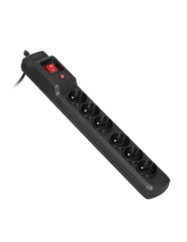 Listwa Przeciwprzepięciowa Activejet Combo 6Gn/3M/Cz (10A  2300W) 3M  Kolor Czarny