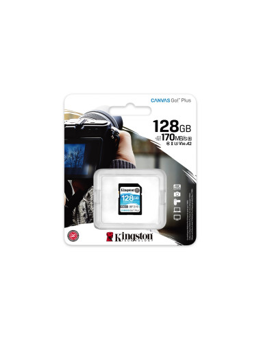 Kingston Microsdxc Canvas Go Plus 170R C10 Uhs-I U3 V30 128Gb