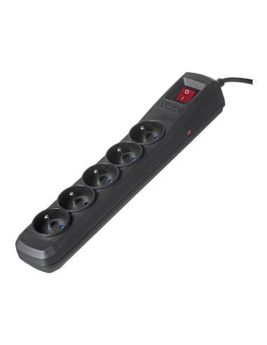 Listwa Przeciwprzepięciowa Activejet 5Gn/5M/Cz (10A  2300W) 5M  Kolor Czarny
