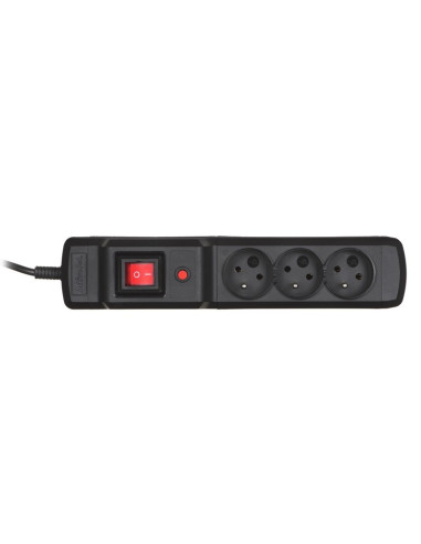 Listwa Przeciwprzepięciowa Activejet Combo 3Gn/1,5M/Cz (10A  2300W) 1,5M  Kolor Czarny