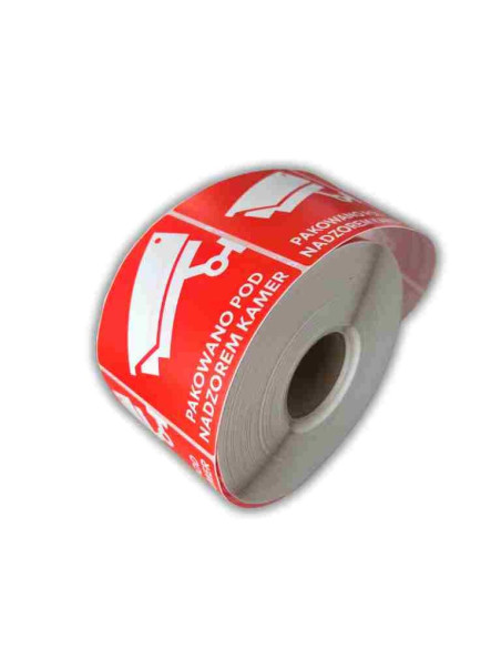 Bstech Etykieta Samoprzylepna "Pakowane Pod Nadzorem Kamer" 80X80 1000 Szt