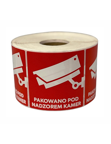 Bstech Etykieta Samoprzylepna "Pakowane Pod Nadzorem Kamer" 80X80 1000 Szt