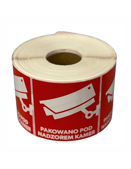 Bstech Etykieta Samoprzylepna "Pakowane Pod Nadzorem Kamer" 80X80 1000 Szt
