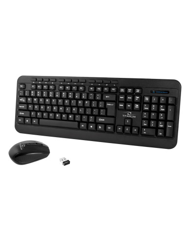 Zestaw Klawiatura + Mysz Titanum Akron Tk109 (Usb 2.0  Kolor Czarny  Optyczna  1600 Dpi)