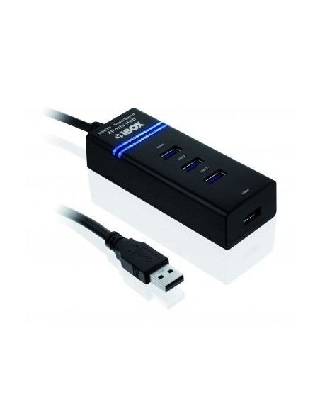 Hub Ibox Usb 3.0 Czarny 4-Porty Iuh3Fb (4X Usb 3.0  Kolor Czarny)