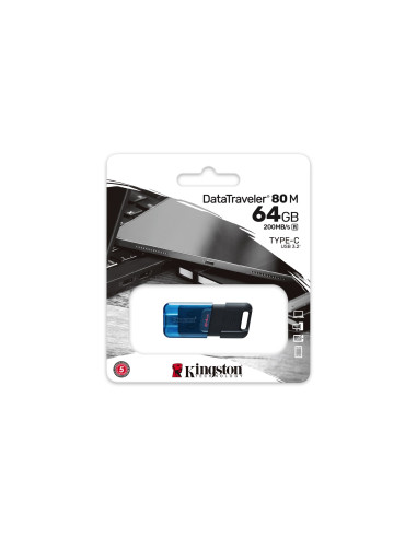 Kingston Flash 64Gb Datatraveler 80 M 200Mb/S Usb-C 3.2 Gen 1