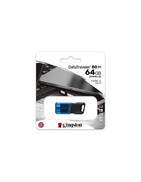 Kingston Flash 64Gb Datatraveler 80 M 200Mb/S Usb-C 3.2 Gen 1